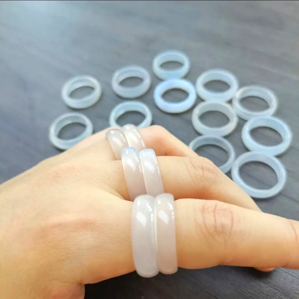 White Agate Ring Translucent